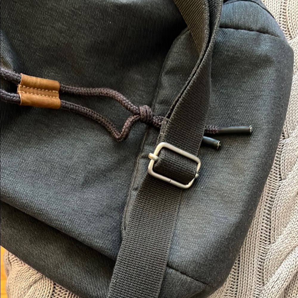 MEC Black Crossbody Bag with Textured Fabric and Silver Hardware - Picture 6 of 6